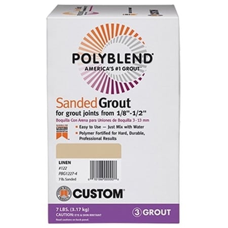 Custom Accessories Custom Polyblend Sanded Grout, Bone, 7 lb Box CPBG3827-4